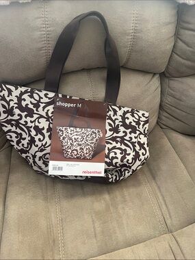 reisenthel Shopper M Tote Bag - Brown & Cream Pattern